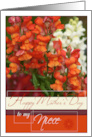 Happy Mothers Day to My Niece-Snapdragons card