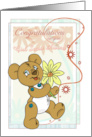 Button Bear with Flower Congratulations on Your Girl Scout Award card
