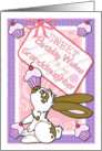 Sweet Birthday Wishes for Granddaughter- Bunny Balancing Cupcake card