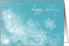Teal Happy Holidays with Snowflakes and Sparkles card