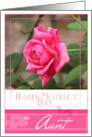 Happy Mothers Day to My Aunt with a pretty pink rose card