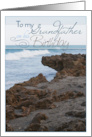 Grandfather Birthday with Beach Rocks and Waves card