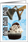 Cupcake and Backhoe Grapple Birthday Card