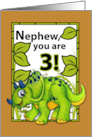 Nephew 3rd Birthday with Dinosaur Card