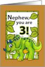 Nephew 3rd Birthday with Dinosaur Card