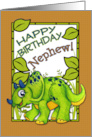 Happy Birthday Nephew with a Dinosaur Card