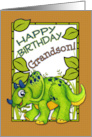 Happy Birthday Grandson with Dinosaur Card