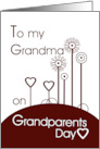 Red Hearts and Flowers to my Grandma on Grandparents Day card