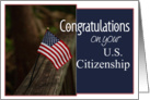 US Citizenship- Congratulations- Flag card