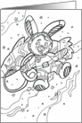 Bunny Astronaut- Color Me! card