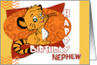 Happy Birthday Nephew with Cute Tiger card