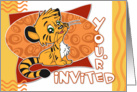 Birthday Invitation General- Cute Tiger Cub Illustration card