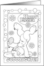 Happy Easter Goddaughter with Balancing Bunny Coloring Book Card