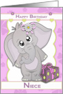 Happy Birthday Niece - Cute Elephant Illustration card