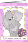 Happy 3rd Birthday Granddaughter - Elephant card