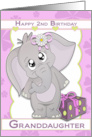 Happy 2nd Birthday Granddaughter with Cute Elephant card