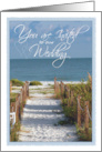 Wedding Invitation with Beach Scene Photo card