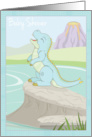 Baby Shower invite for Boy with a cute T-Rex dinosaur card