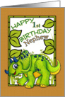 1st Birthday Nephew- Dinosaur card