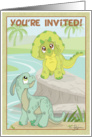 Birthday Party Invite- Cute/ Fun Dinosaurs card
