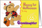 Happy 1st Halloween Granddaughter-Button bear card