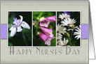 Happy Nurses Day with Purple Flower Snapshots card