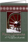 Merry Christmas to my Acupunturist- Wagon Wheel Photo card