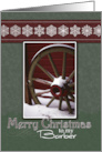 Merry Christmas to my Barber Festive Snow Covered Wheel Photo card