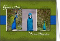 Peacock Birthday Card-Great Aunt card
