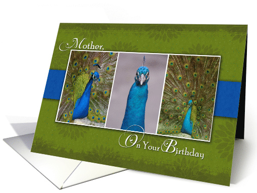 Peacock Photos on Birthday Card for Mother card (1000369)