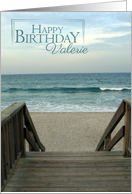 Happy Birthday Valerie with Beach Scene card