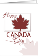 Happy Canada Day with Red Maple Leaf card