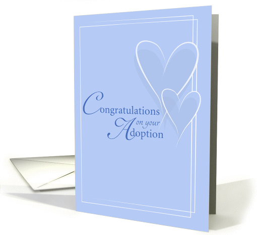 Congratulations on your Adoption- Blue Card with Hearts card (1116942)