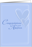 Congratulations on your Adoption- Blue Card with Hearts card