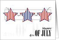 String of Stars and Stripes, Happy 4th of July card