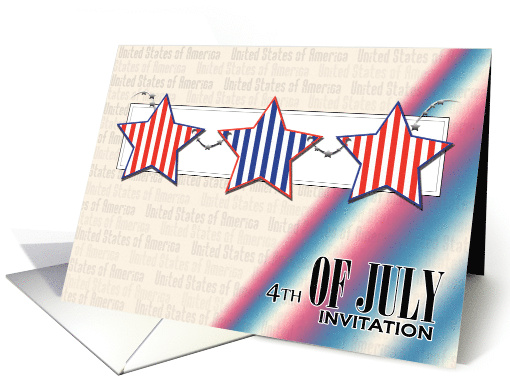 4th of July BBQ Invitation with Stars and Stripes card (1120676)
