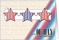 4th of July BBQ Invitation with Stars and Stripes card