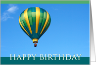 Happy Birthday Card with a Bright Colorful Hot Air Balloon Photo card