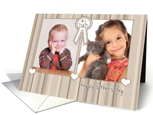 #1 Dad Ribbon for Custom Photo Fathers Day card (1145284)