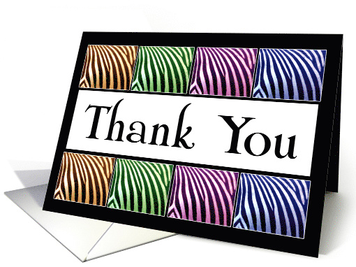 Colorful Zebra Blocks Thank You Card Blank card (1147740)