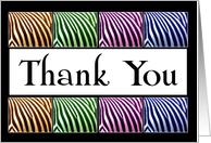 Colorful Zebra Blocks Thank You Card Blank card