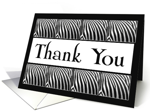 Black and White Zebra Blocks Thank You card (1147744)