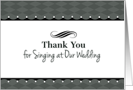 Thank You to Wedding Singer with Gray and Black Argyle Style card