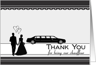 Thank you for being our Chauffer, Bride and Groom silhouette card