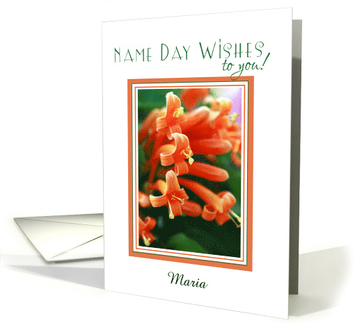 Name Day Customize to any name with Orange Flowers card (1154400)