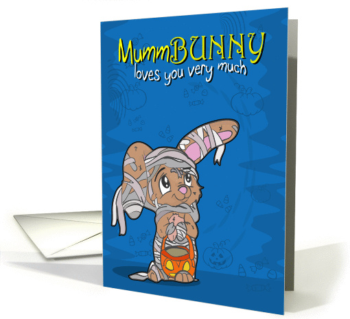 MummBunny Loves you Very Much! Bunny in Mummy Costume card (1154550)