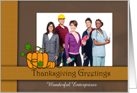 Thanksgiving Greetings from Business- Customize Name/Photo card
