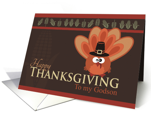 Silly Goofy Turkey Happy Thanksgiving to Godson card (1162038)