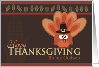 Silly Goofy Turkey Happy Thanksgiving to Godson card