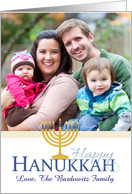 Happy Hanukkah, Menorah -Custom Photo/Text card